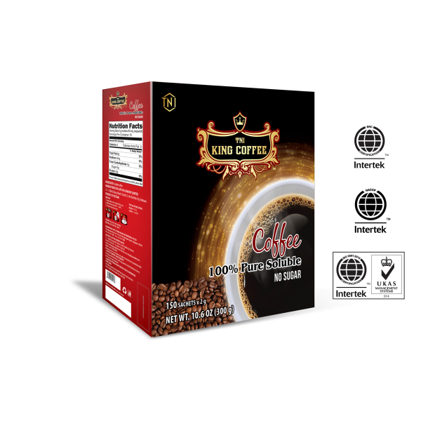 King-coffee-Pure-black-instant-Box-150-sachets-x-2gr-EV.png Cà Phê Hòa Tan Đen Thuần Khiết KING COFFEE - Hộp 150 gói x 2g - Không Đường