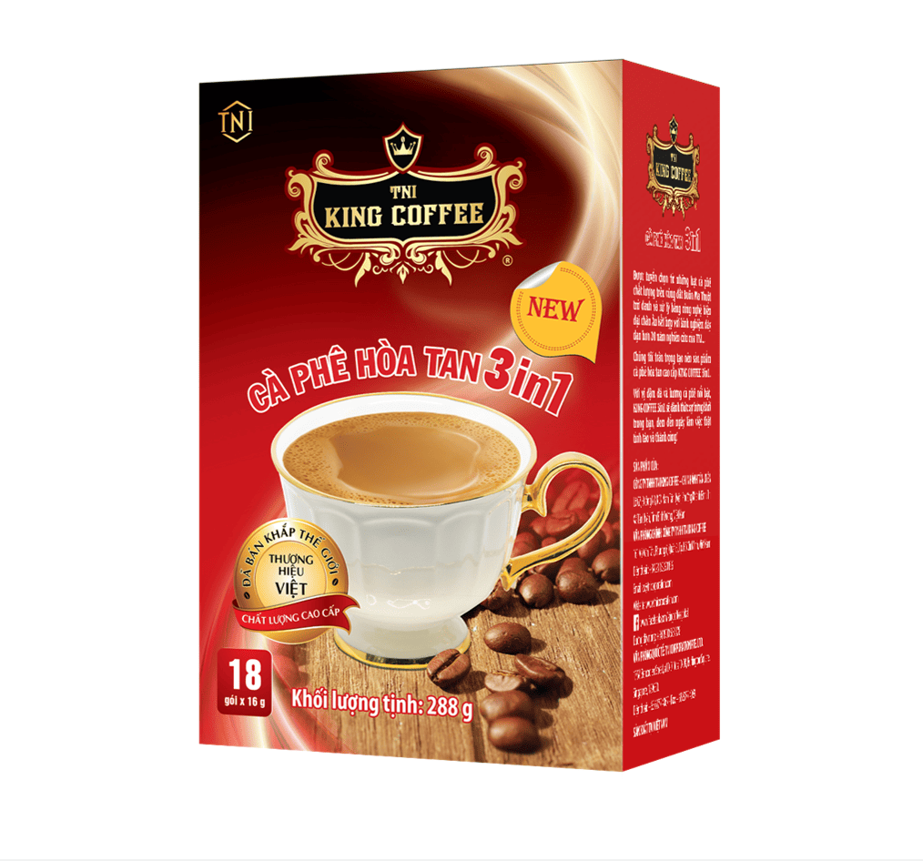 King-coffee-hoa-tan-3in1-Hop-18-sticks.png Cà Phê Hòa Tan 3IN1 KING COFFEE - Hộp 18 gói x 16g